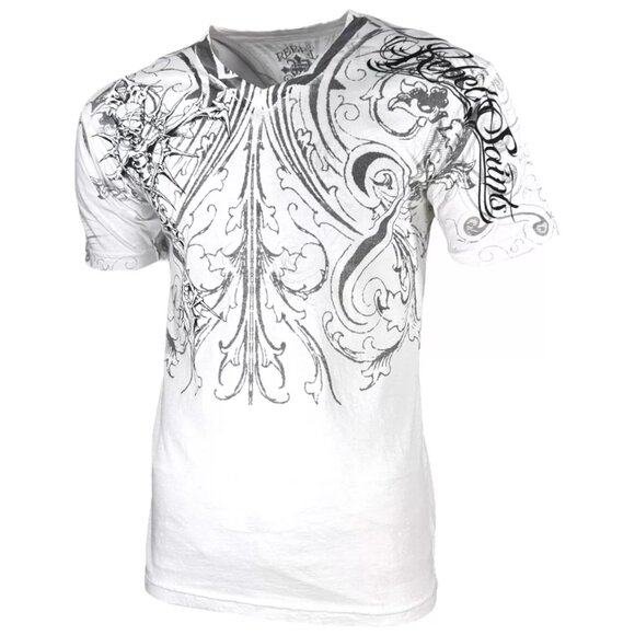 Rebel Saint by Affliction Men's T-Shirt Fracture Biker Tattoo S-5XL - Picture 5 of 8